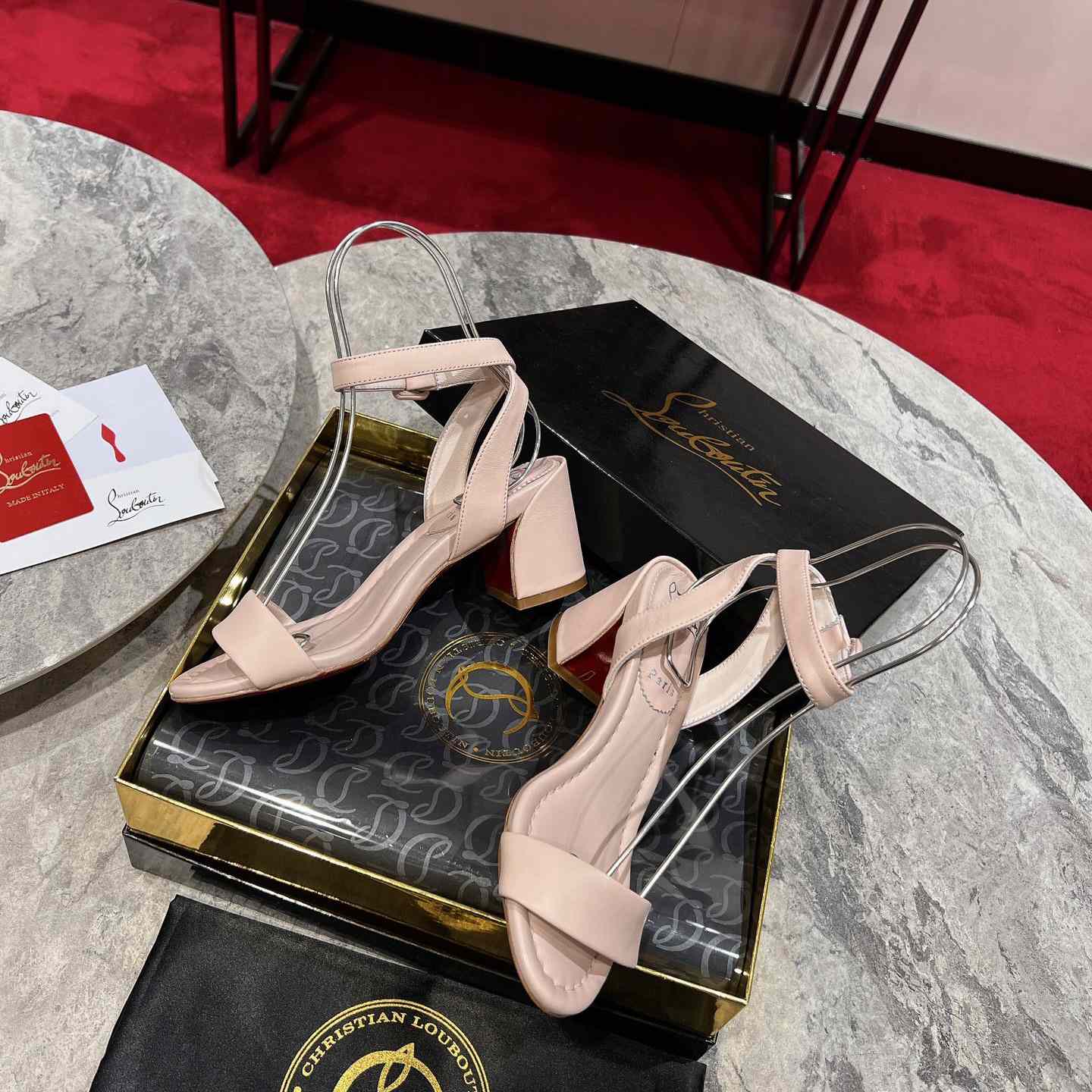 Christian Louboutin  Pink Lin Miss Sabina 55 Sandals - PerfectKickZ