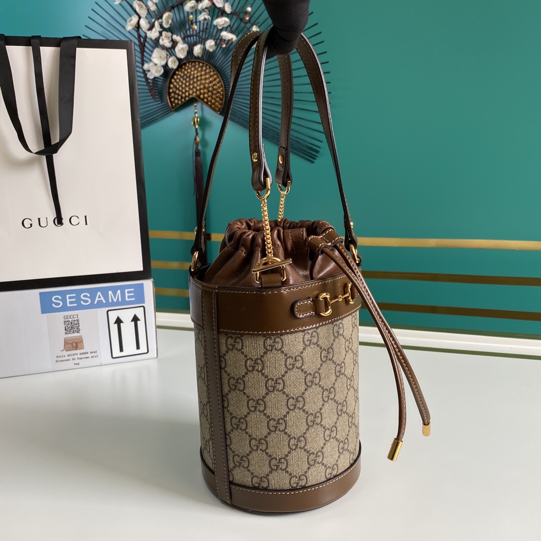 Gucci Horsebit 1955 Small Bucket Bag 'Beige'  (16-14-14cm) - PerfectKickZ