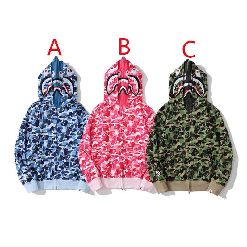 Bape Big ABC Camo Shark Full Zip Hoodie - PerfectKickZ