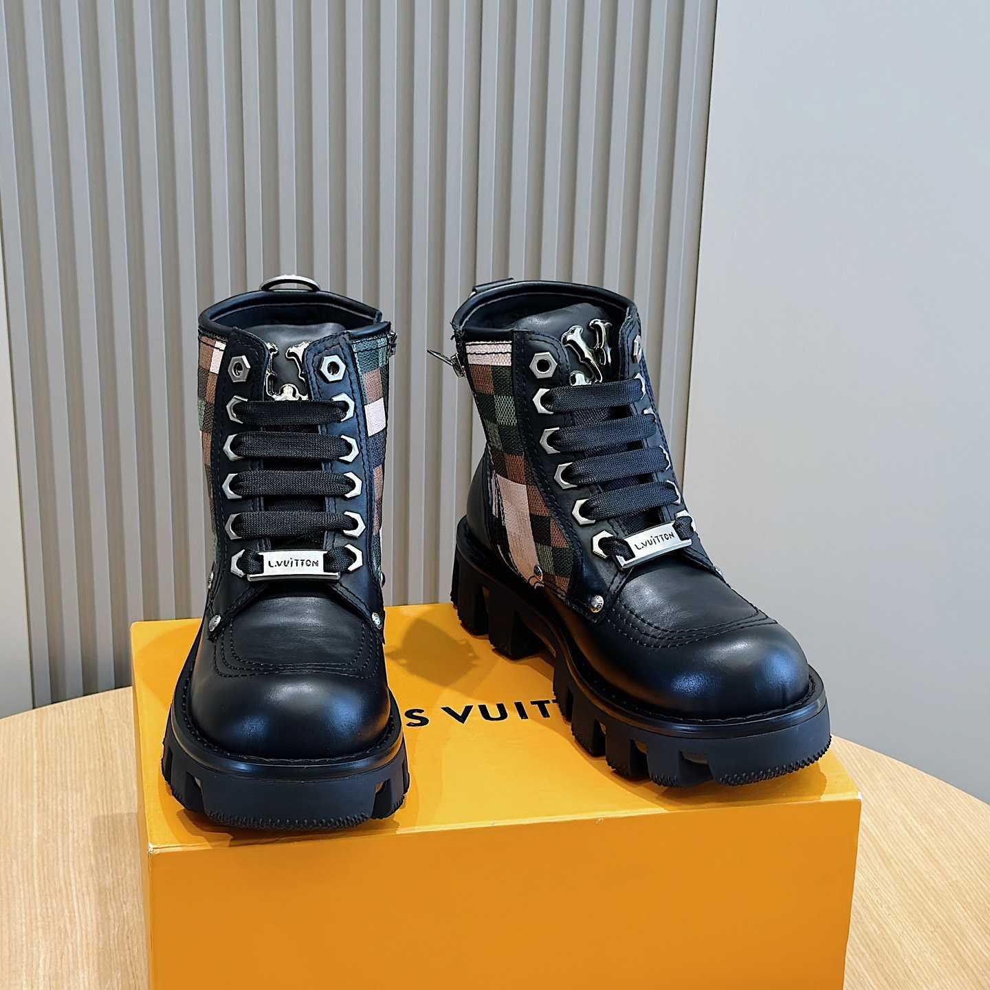 Louis Vuitton LV Checker Combat Boot   1ACNEX - PerfectKickZ