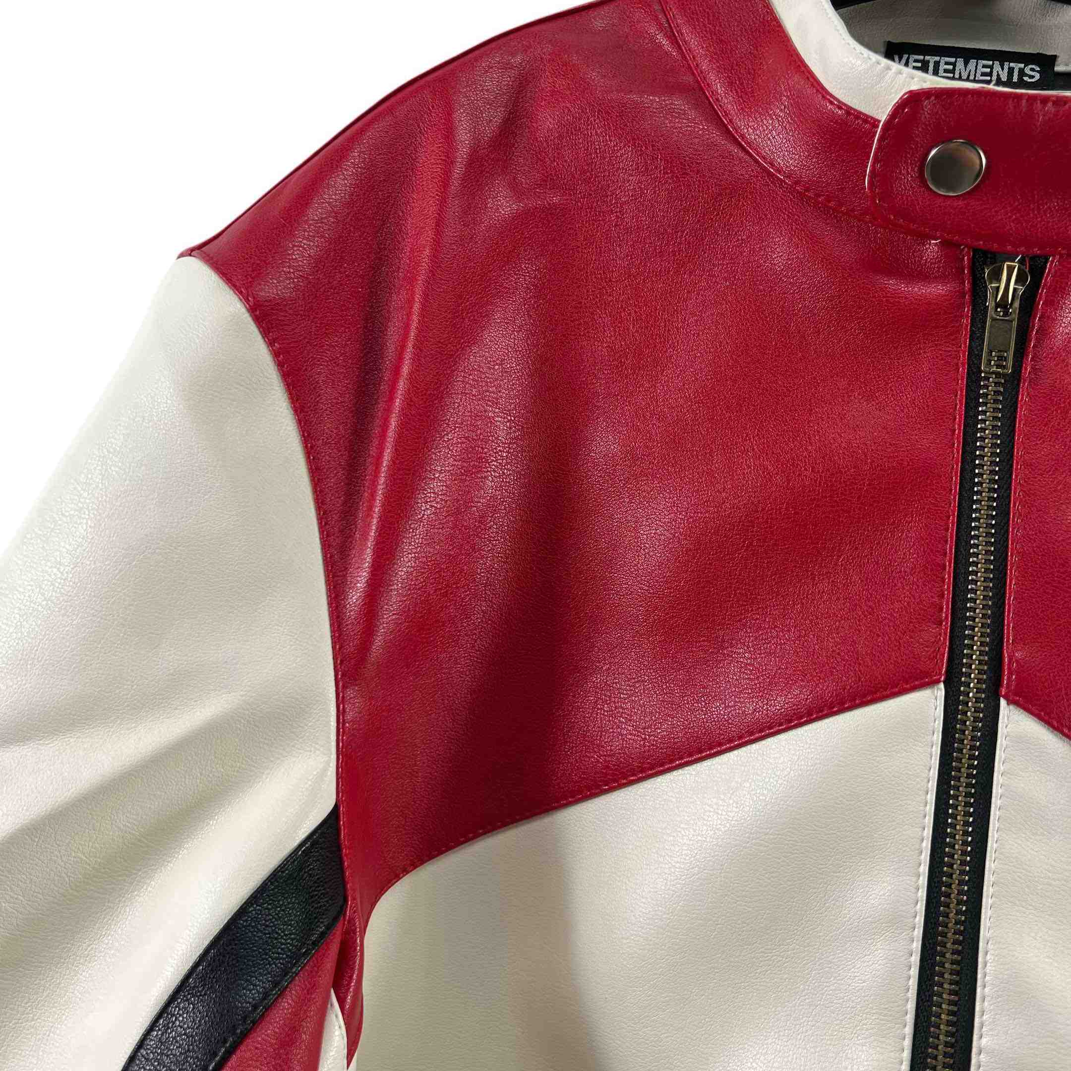 Vetements Tricolor Leather Racing Jacket - PerfectKickZ