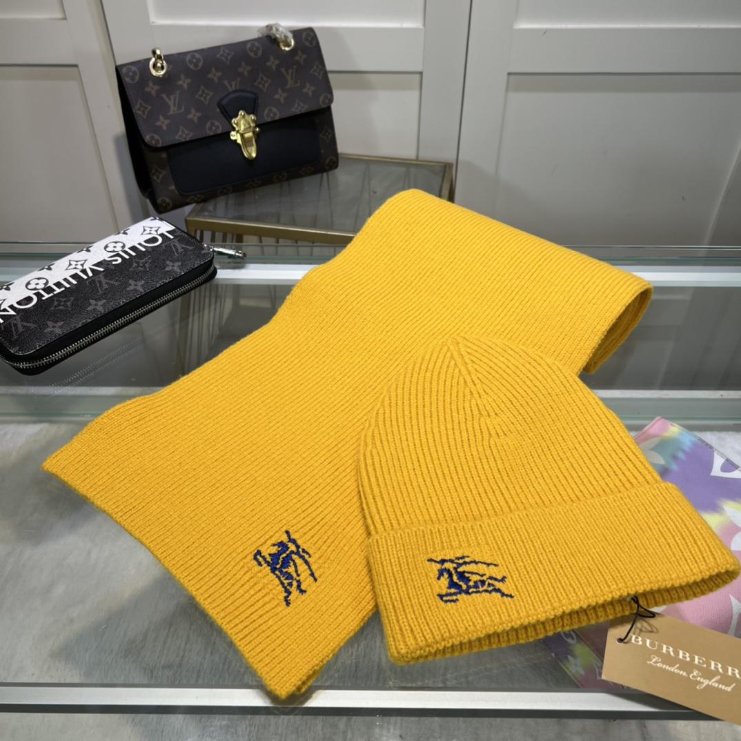 Burberry KD-embroidered Ribbed-knit Scarf & Beanie - PerfectKickZ
