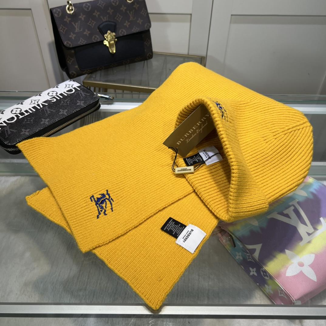 Burberry KD-embroidered Ribbed-knit Scarf & Beanie - PerfectKickZ