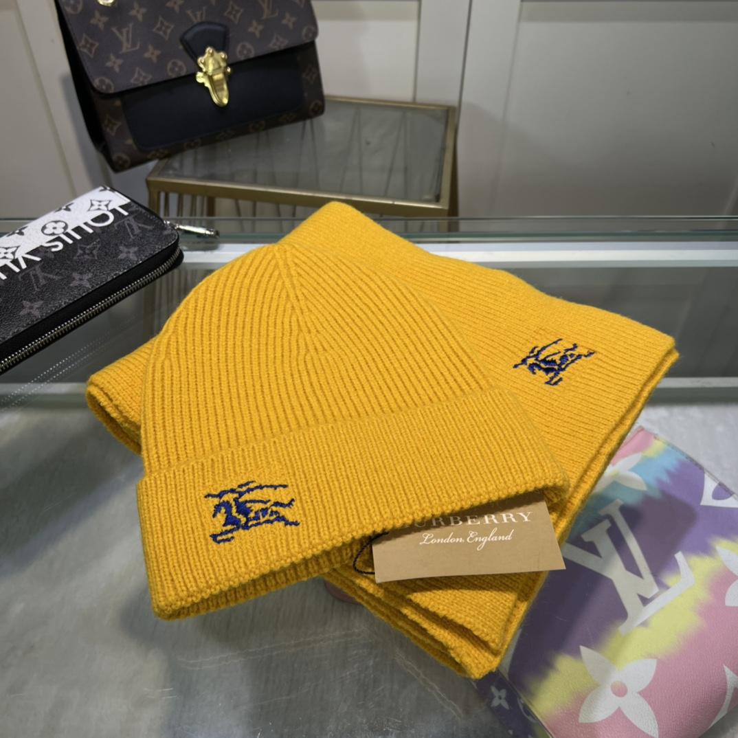 Burberry KD-embroidered Ribbed-knit Scarf & Beanie - PerfectKickZ