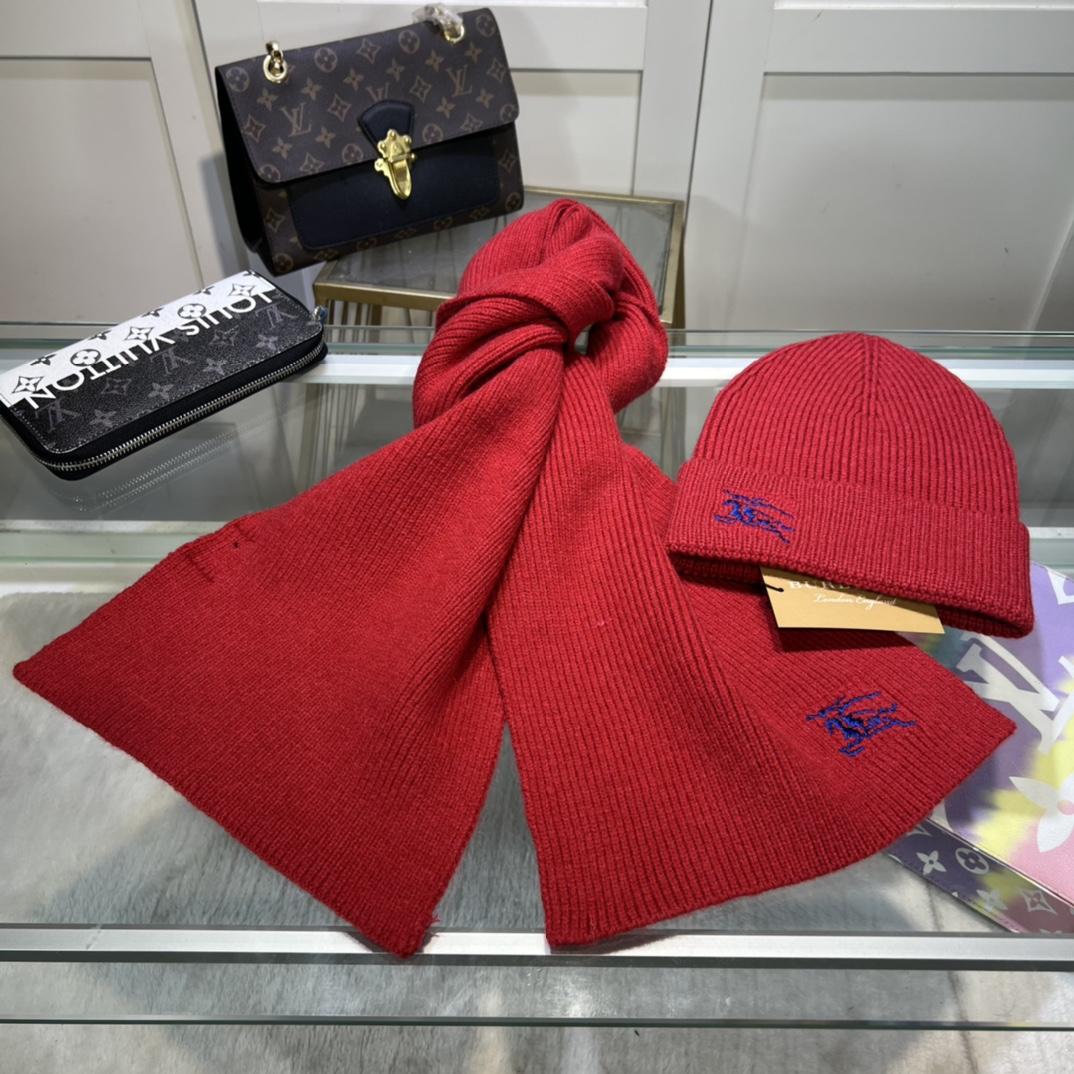 Burberry KD-embroidered Ribbed-knit Scarf & Beanie - PerfectKickZ