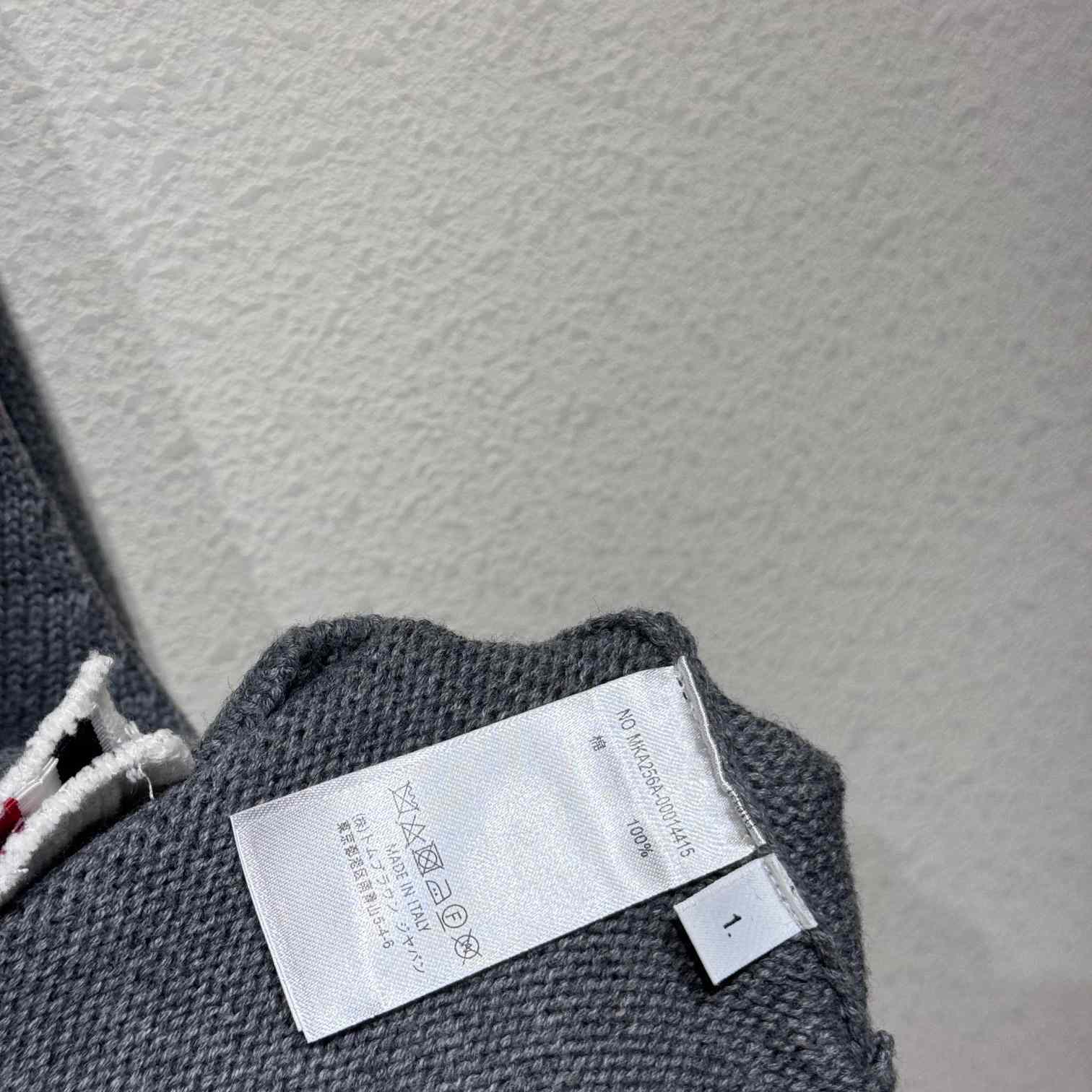 Thom Browne Cotton Hector Pointelle 4-bar V-neck Cardigan - PerfectKickZ