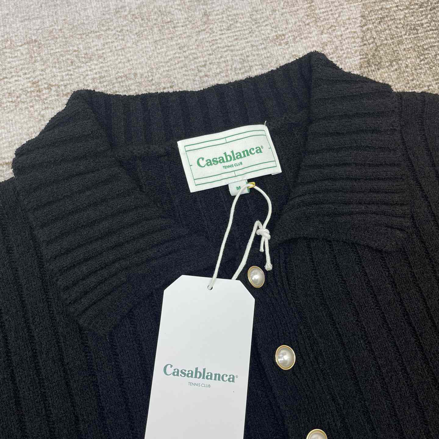 Casablanca  Ribbed Bouclé Cotton-Blend Polo Shirt   D0066 - PerfectKickZ