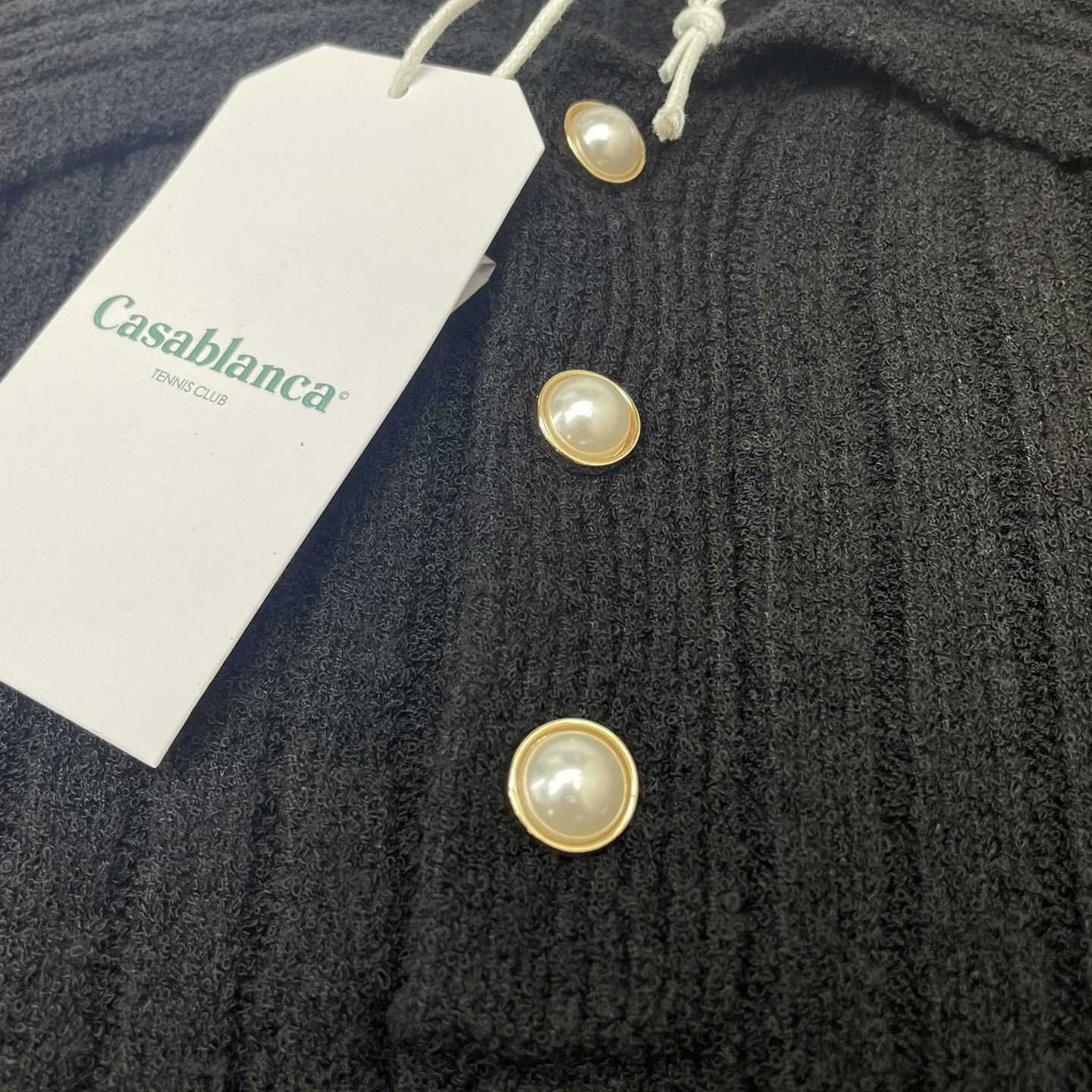 Casablanca  Ribbed Bouclé Cotton-Blend Polo Shirt   D0066 - PerfectKickZ
