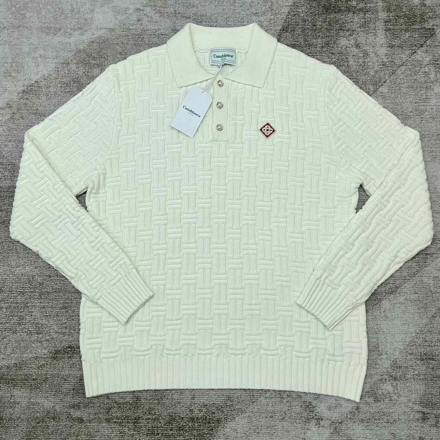 Casablanca Column Stitch Wool Knit Polo  D0064 - PerfectKickZ
