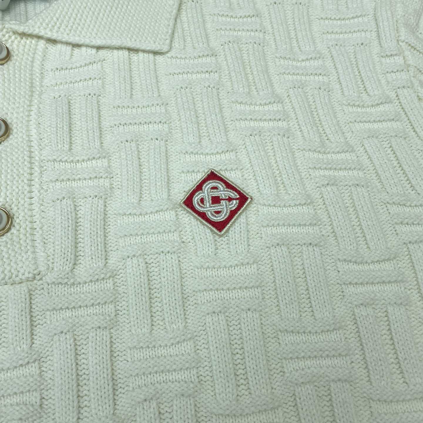 Casablanca Column Stitch Wool Knit Polo  D0064 - PerfectKickZ
