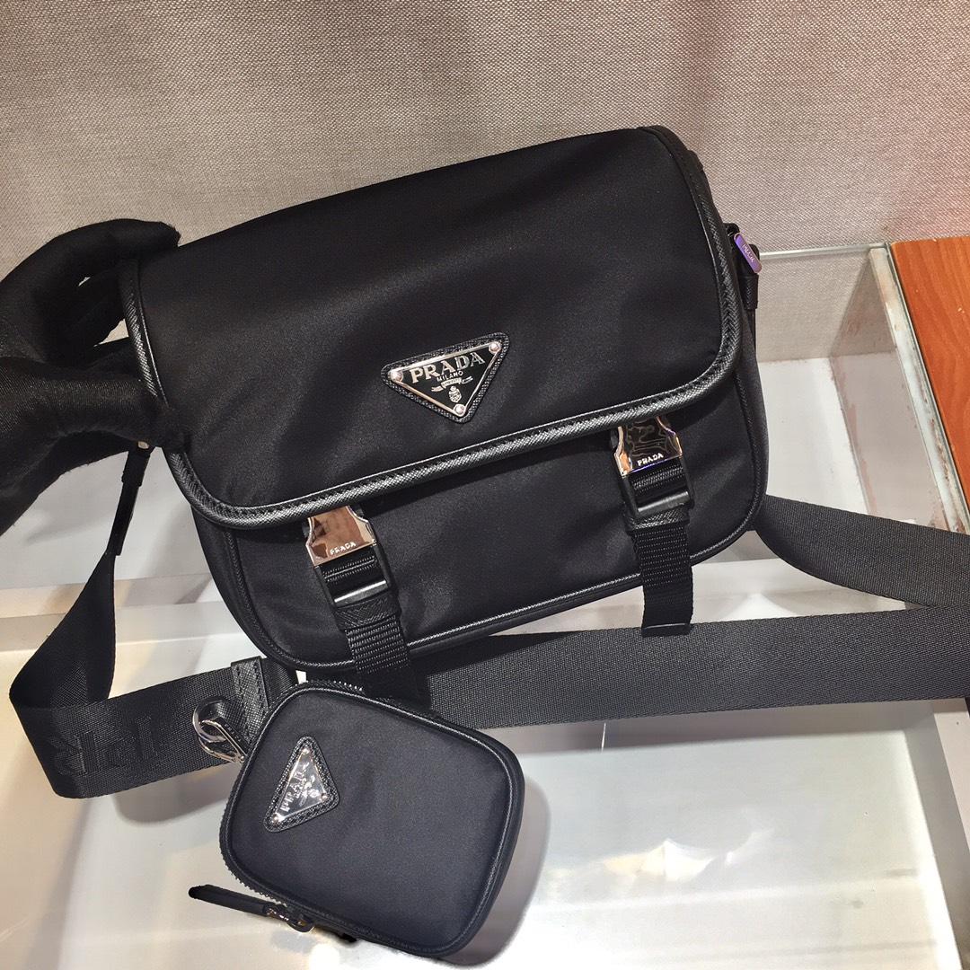 Prada Re-Nylon and Saffiano Leather Shoulder Bag - PerfectKickZ
