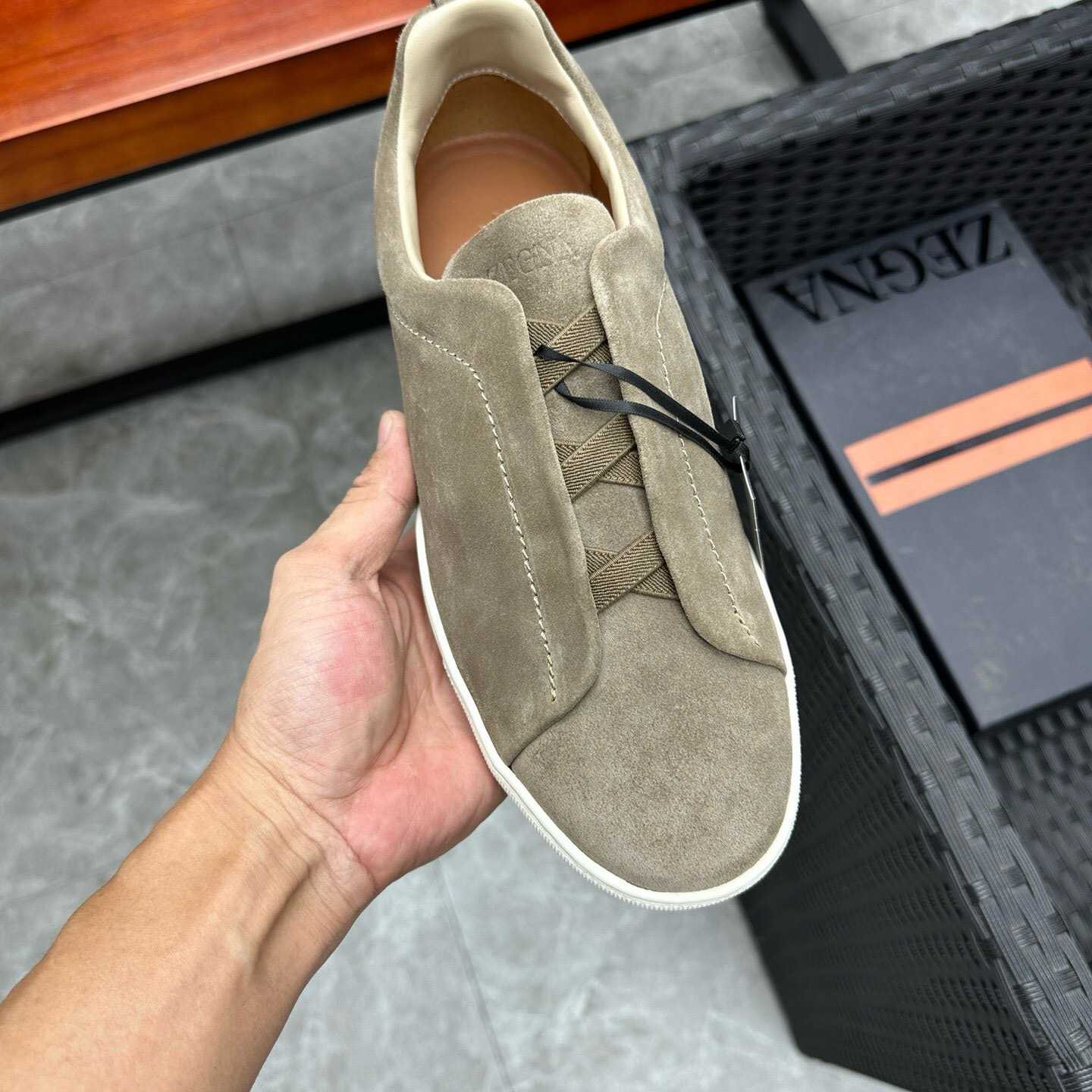 Zegna Suede Triple Stitch™ Sneakers - PerfectKickZ