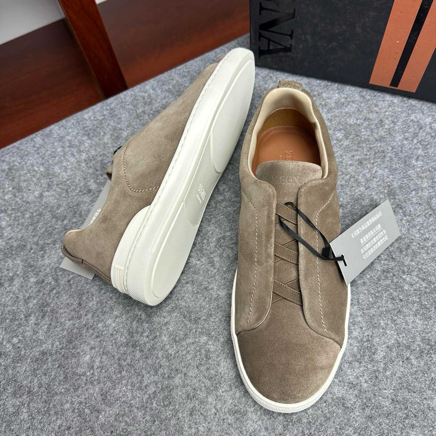 Zegna Suede Triple Stitch™ Sneakers - PerfectKickZ
