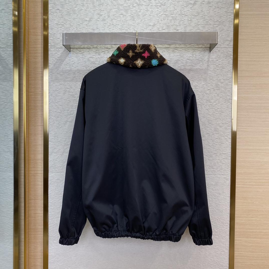 Louis Vuitton Cotton Aviator Jacket With Monogram Fleece Collar   - PerfectKickZ