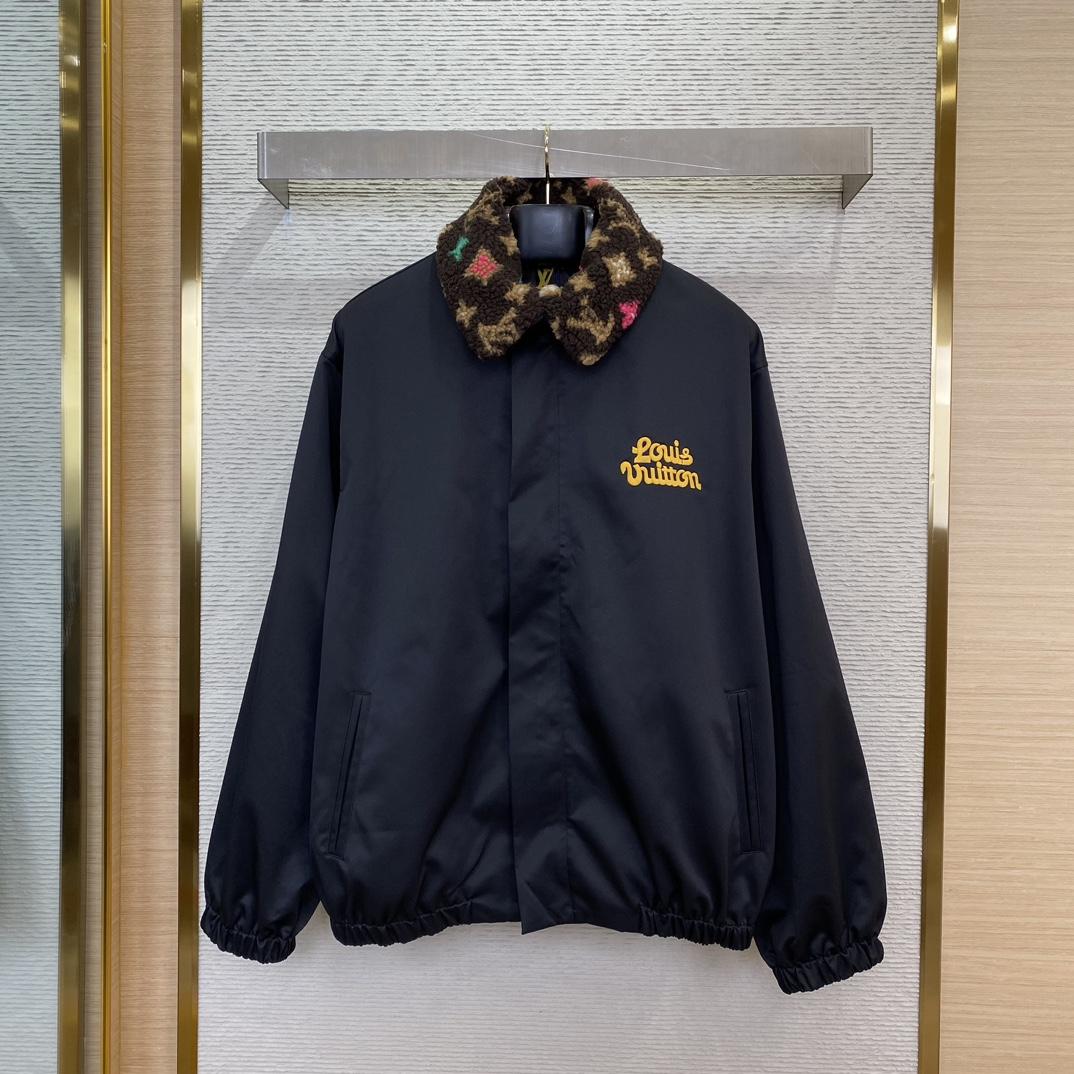 Louis Vuitton Cotton Aviator Jacket With Monogram Fleece Collar   - PerfectKickZ