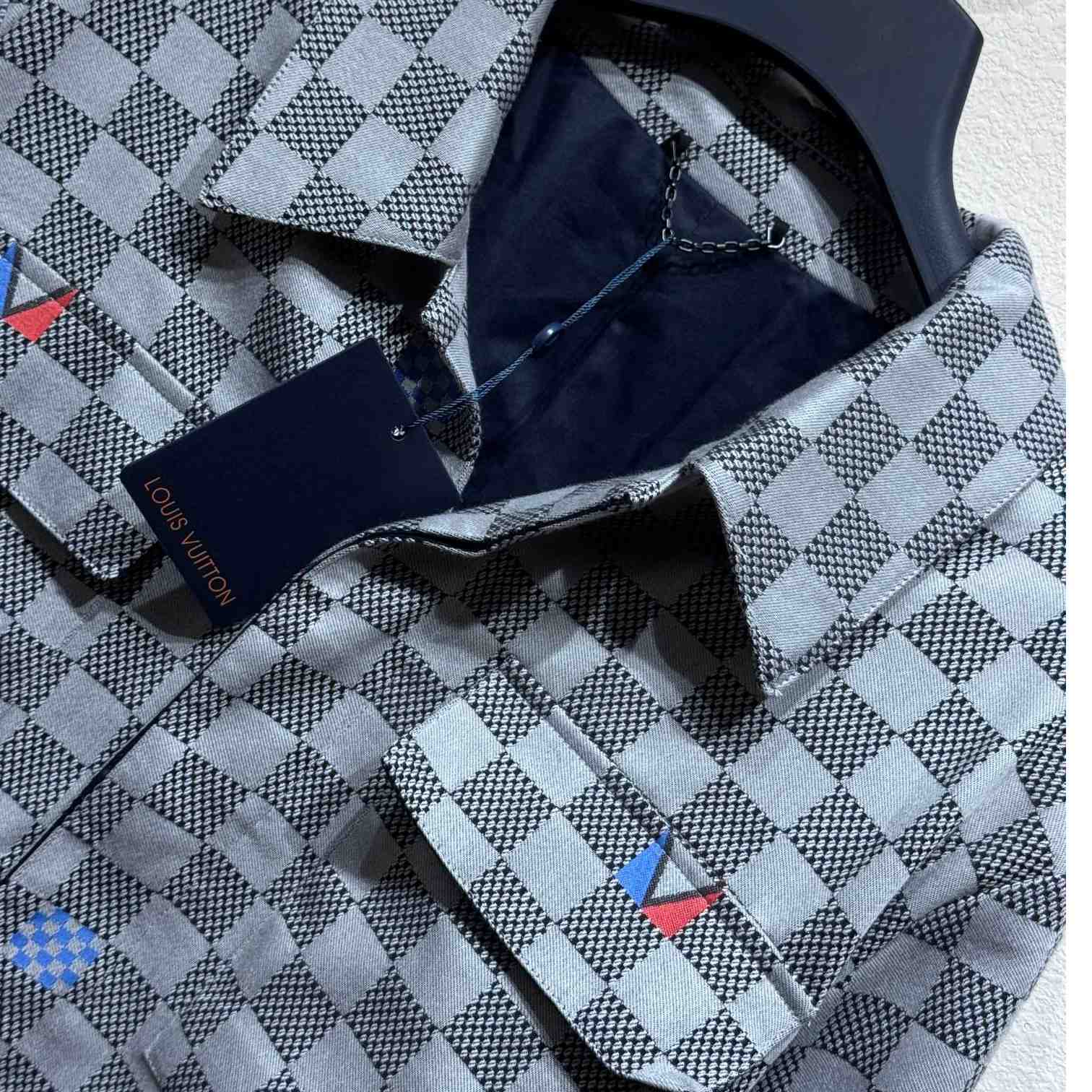 Louis Vuitton Damier Open Collar Cotton Overshirt   1AFVN2 - PerfectKickZ