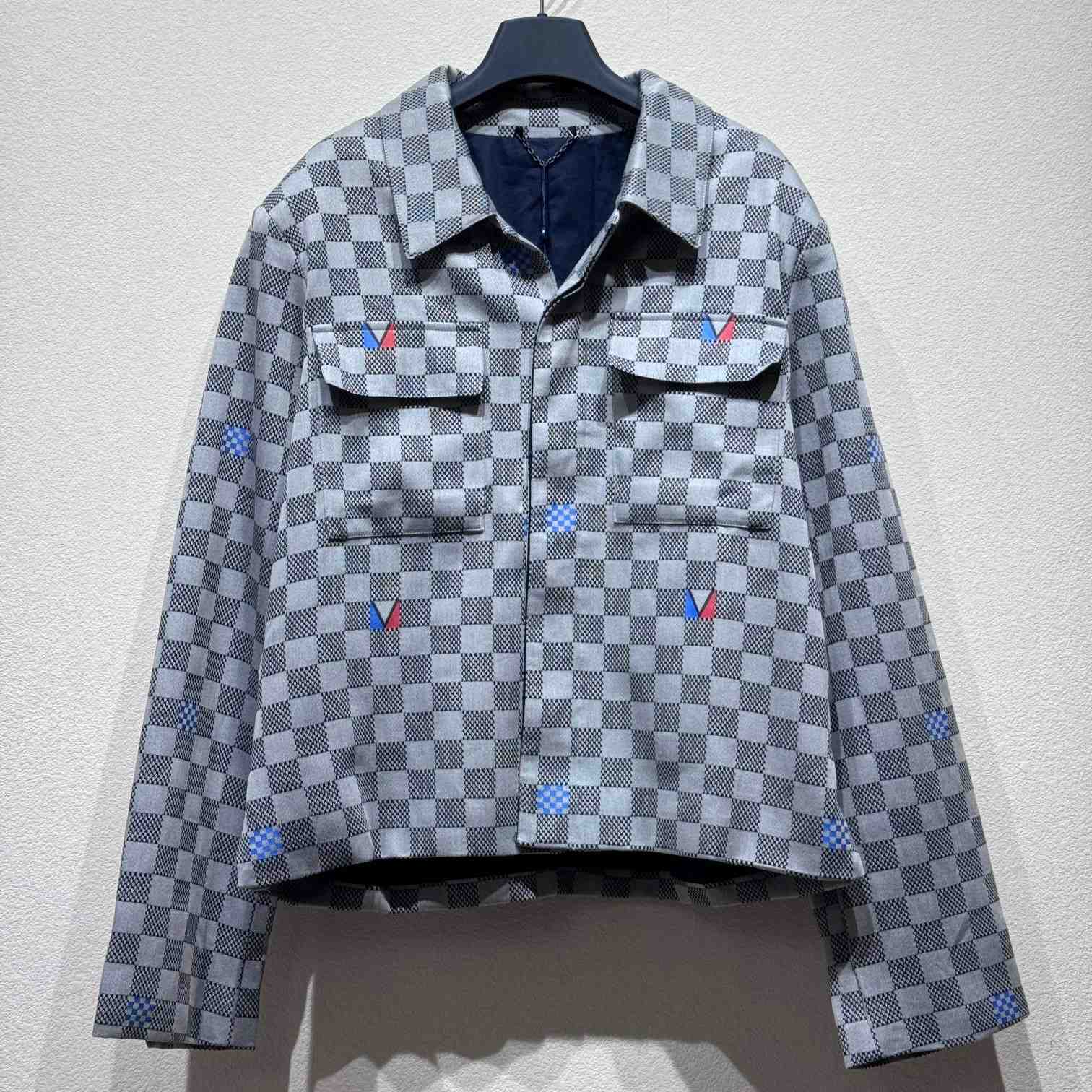 Louis Vuitton Damier Open Collar Cotton Overshirt   1AFVN2 - PerfectKickZ