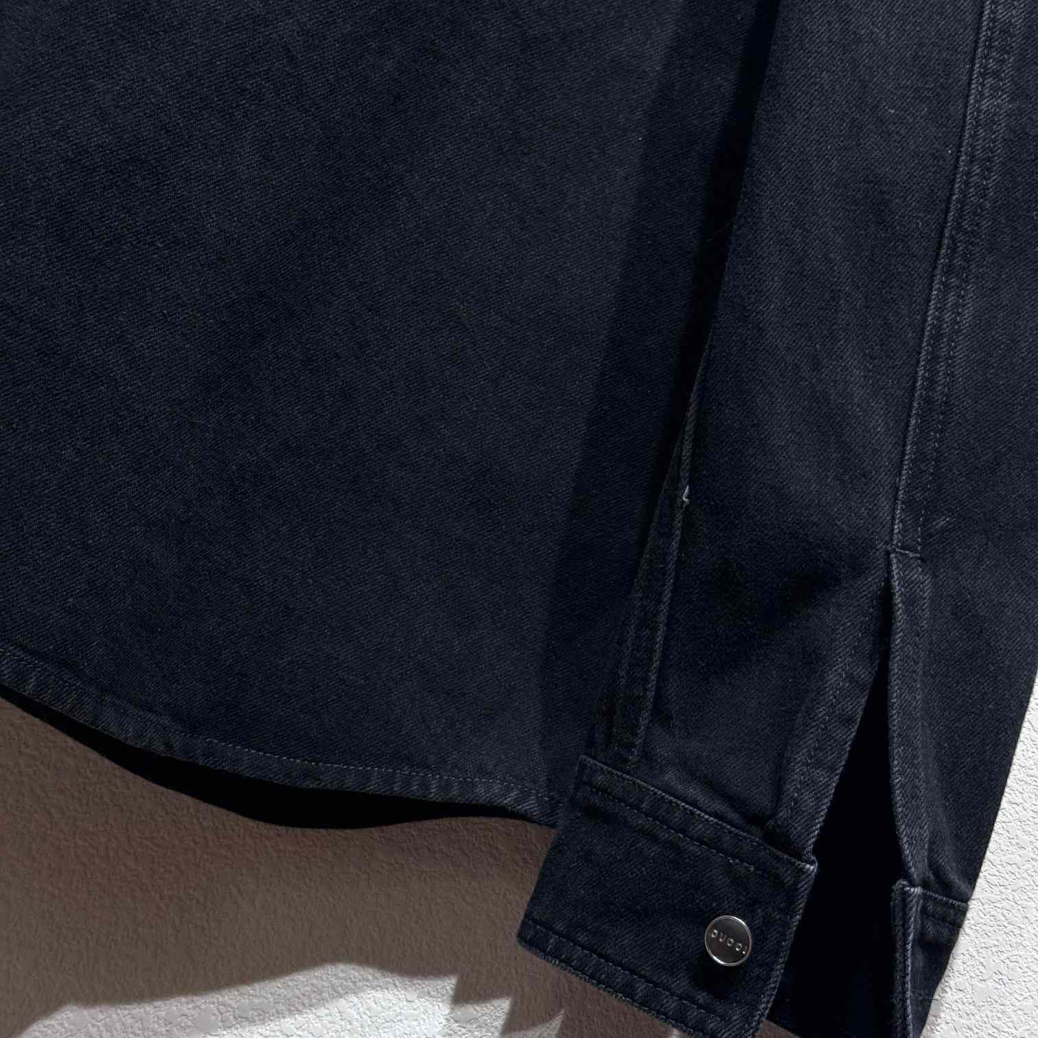 Gucci Denim Shirt With Gucci Embroidery - PerfectKickZ
