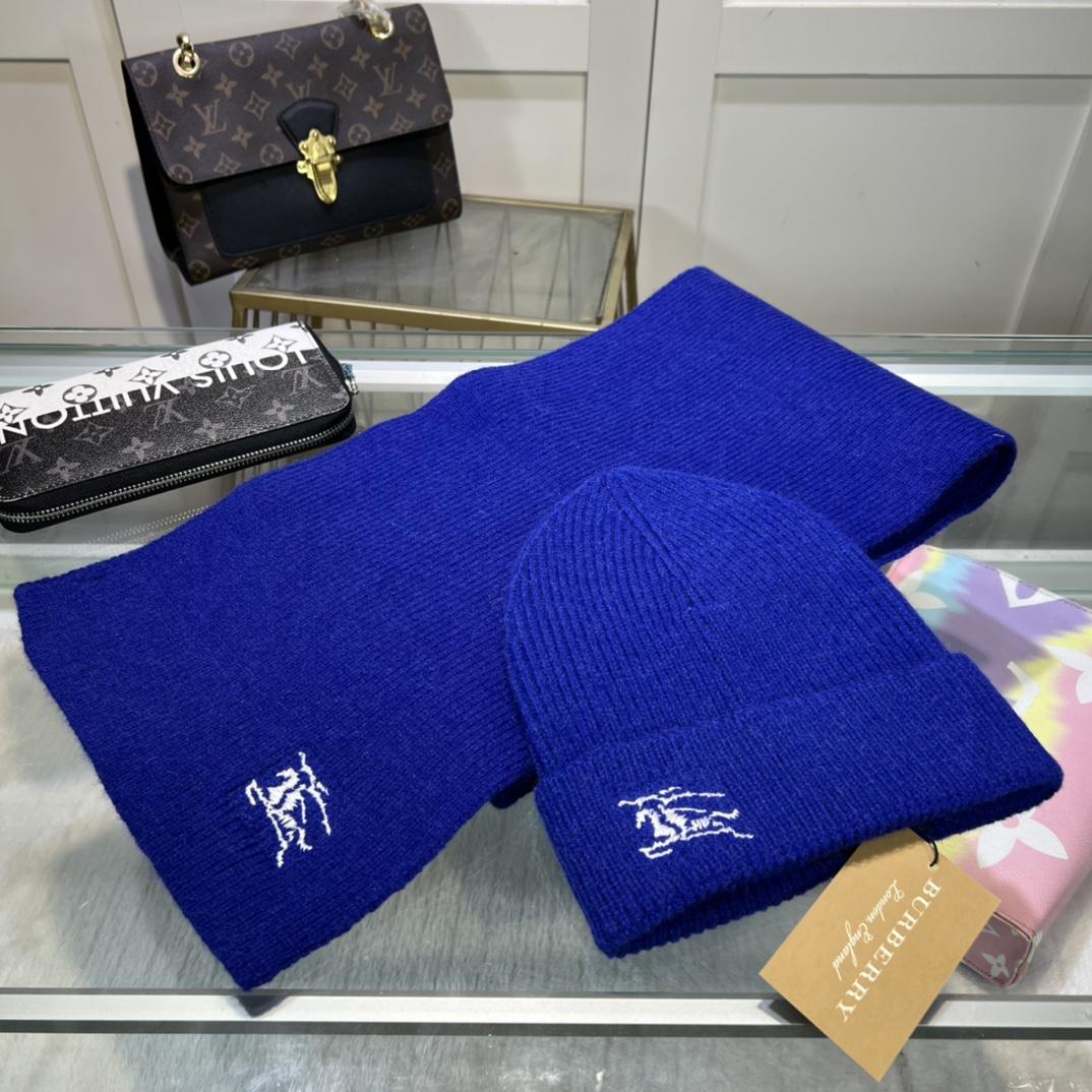 Burberry KD-embroidered Ribbed-knit Scarf & Beanie - PerfectKickZ