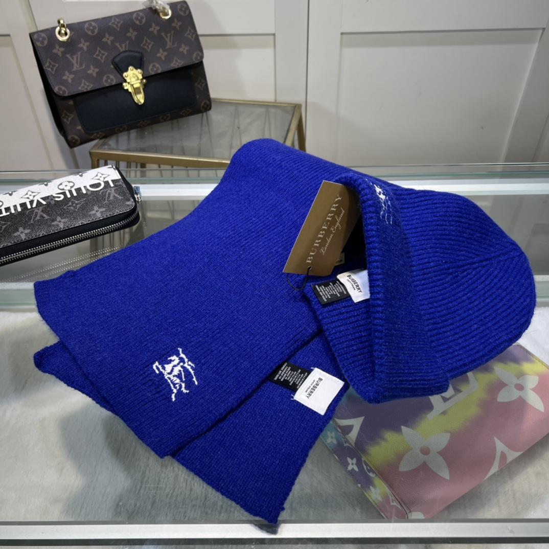 Burberry KD-embroidered Ribbed-knit Scarf & Beanie - PerfectKickZ