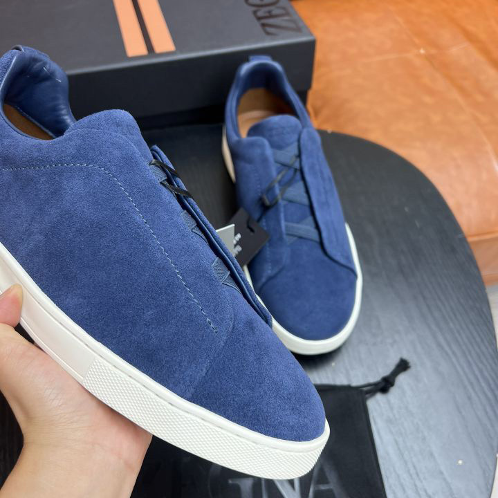 Zegna Suede Triple Stitch™ Sneakers - PerfectKickZ