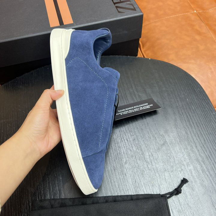 Zegna Suede Triple Stitch™ Sneakers - PerfectKickZ