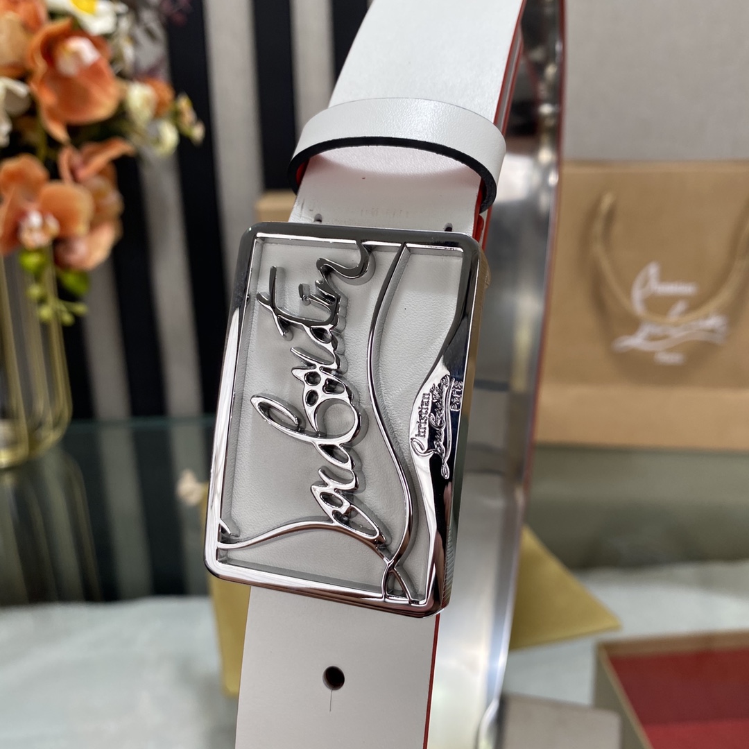 Christian Louboutin Logo Leather Belt  - PerfectKickZ