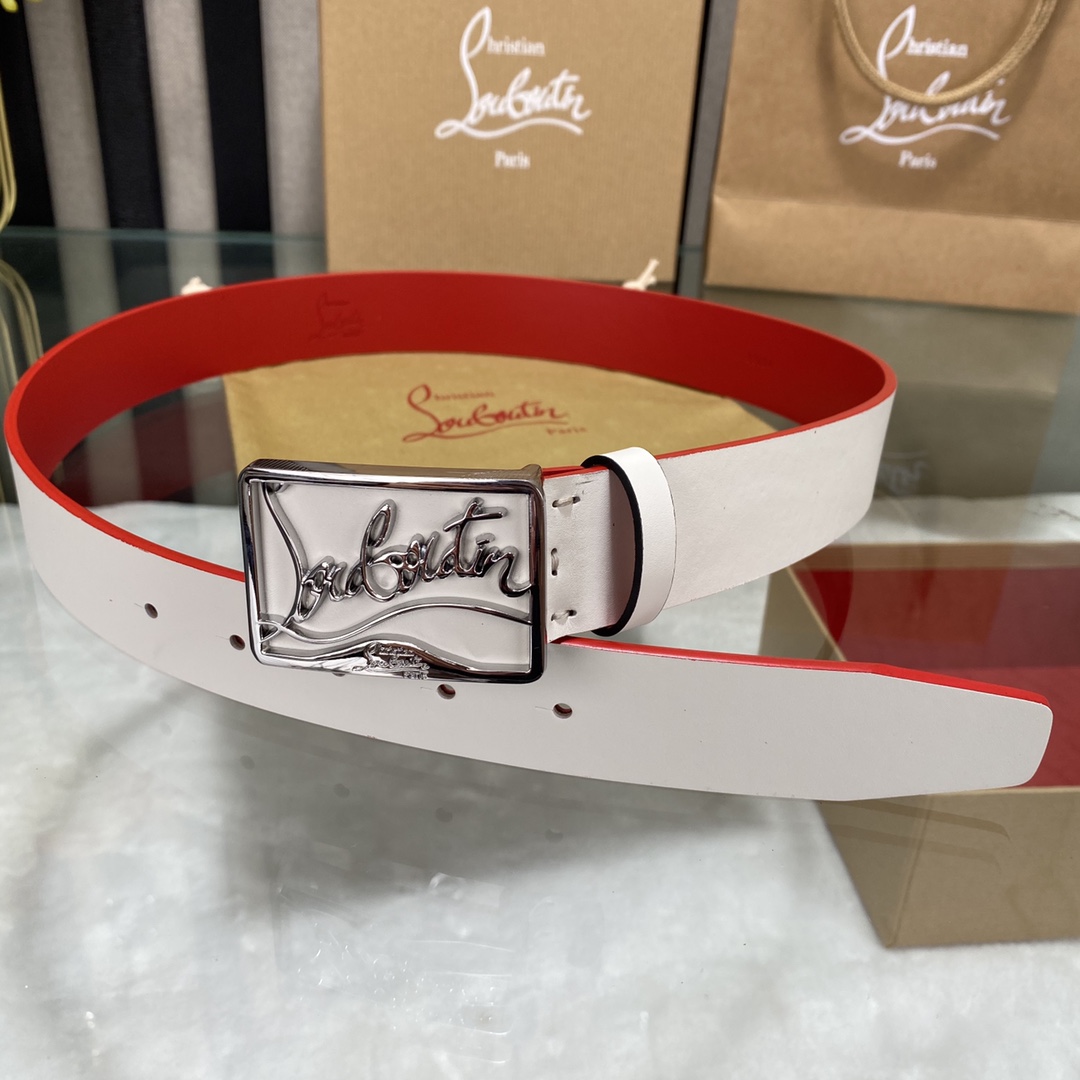 Christian Louboutin Logo Leather Belt  - PerfectKickZ