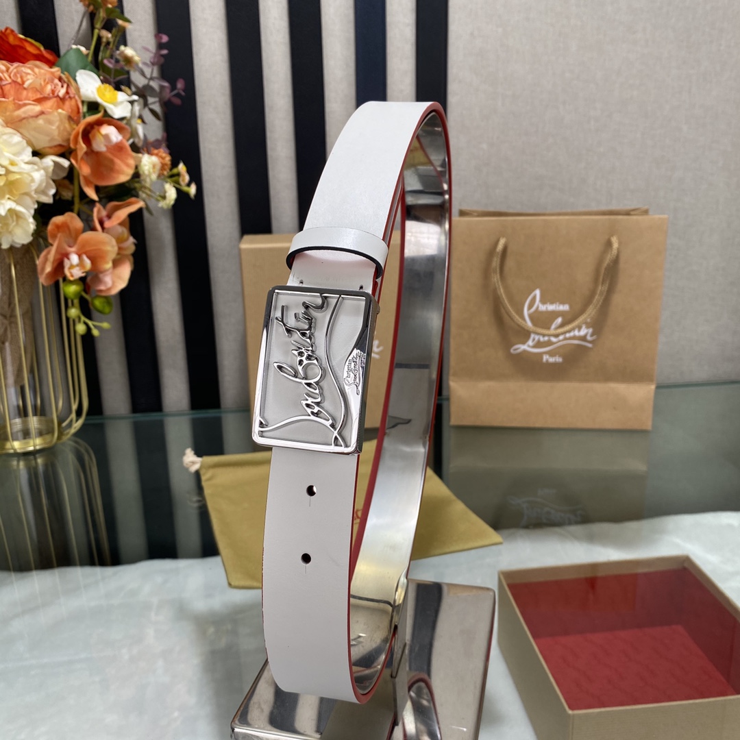 Christian Louboutin Logo Leather Belt  - PerfectKickZ