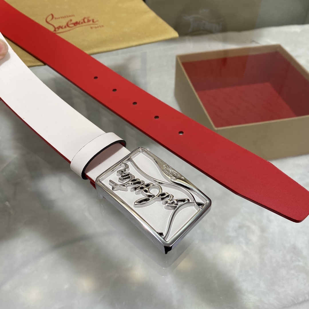 Christian Louboutin Logo Leather Belt  - PerfectKickZ