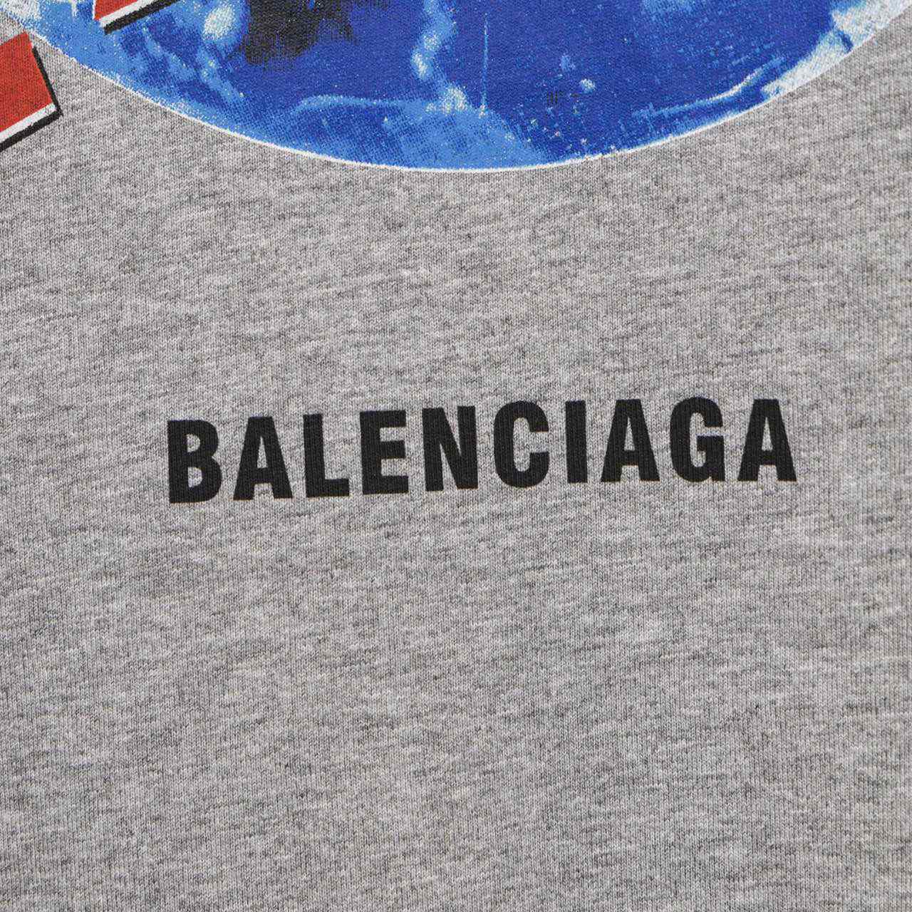 Balenciaga Planet Earth T-Shirt Oversized In Heather Grey  - PerfectKickZ