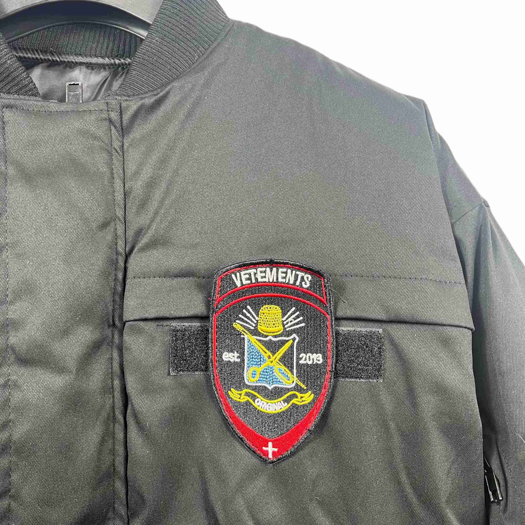 Vetements Black Cotton Patchwork Bomber Jacket - PerfectKickZ
