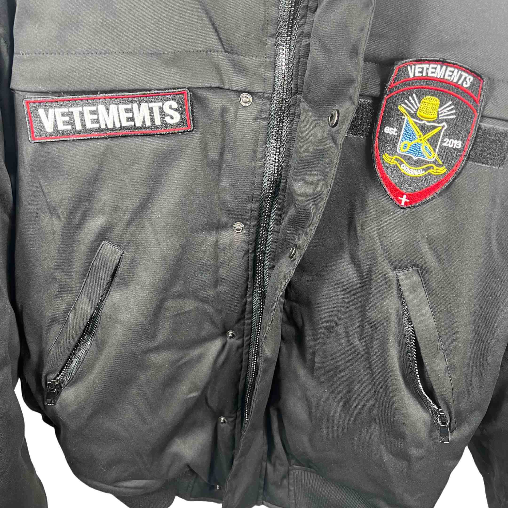 Vetements Black Cotton Patchwork Bomber Jacket - PerfectKickZ
