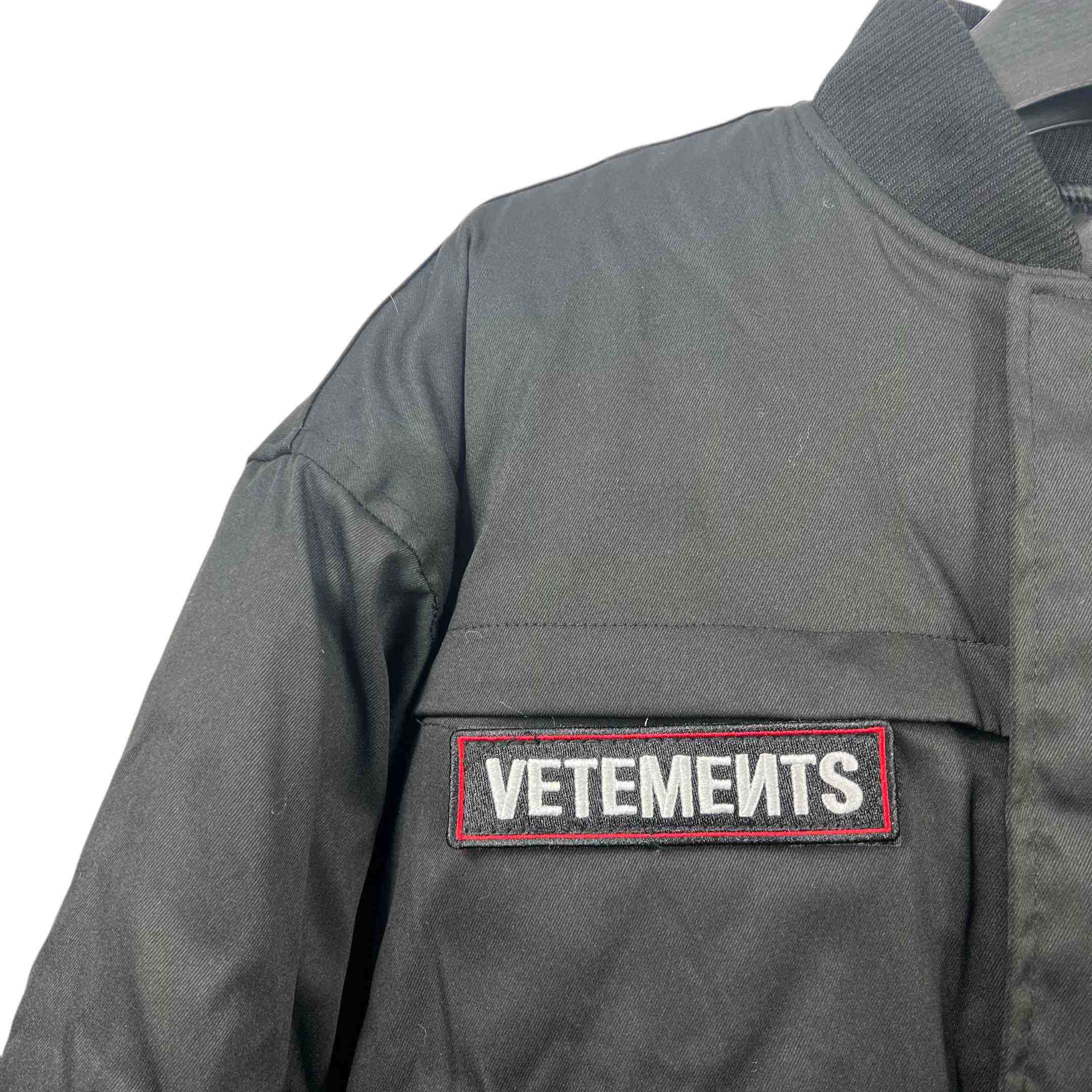 Vetements Black Cotton Patchwork Bomber Jacket - PerfectKickZ