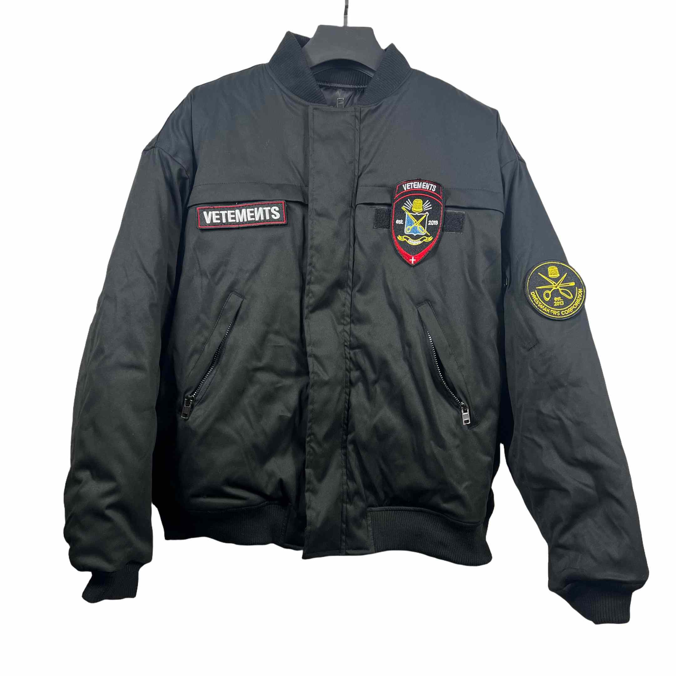 Vetements Black Cotton Patchwork Bomber Jacket - PerfectKickZ