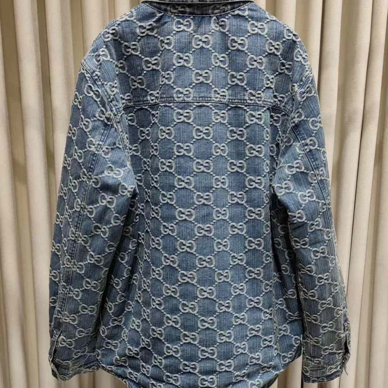 Gucci GG Jacquard Denim Shirt - PerfectKickZ
