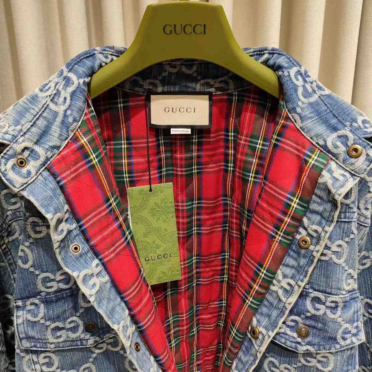 Gucci GG Jacquard Denim Shirt - PerfectKickZ
