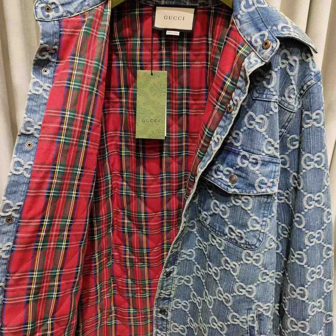 Gucci GG Jacquard Denim Shirt - PerfectKickZ