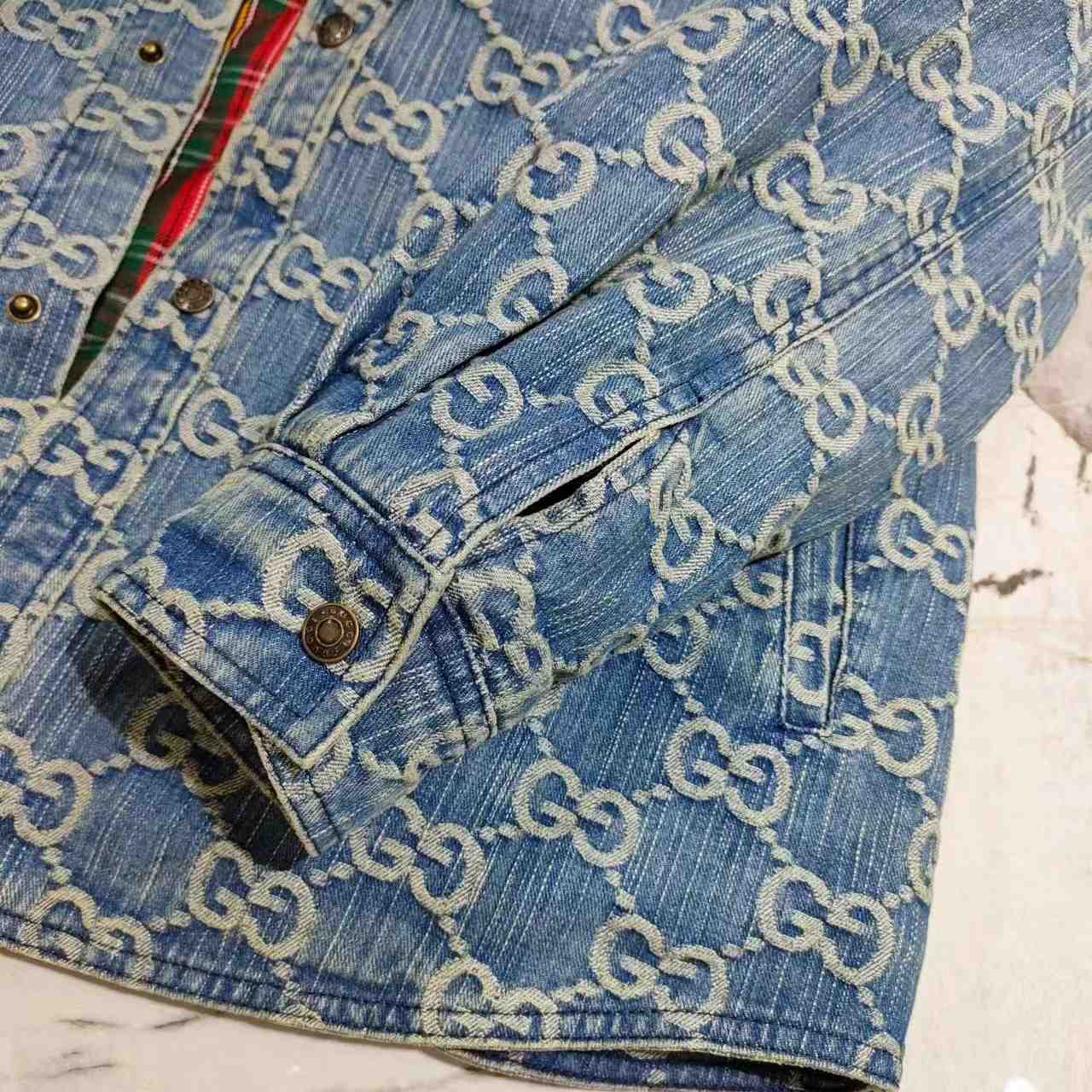 Gucci GG Jacquard Denim Shirt - PerfectKickZ