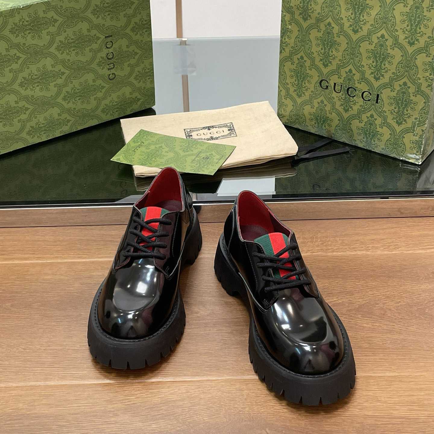 Gucci Women's Lace-up With Web - PerfectKickZ