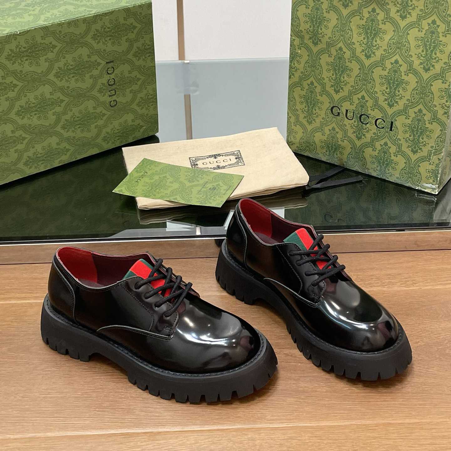 Gucci Women's Lace-up With Web - PerfectKickZ