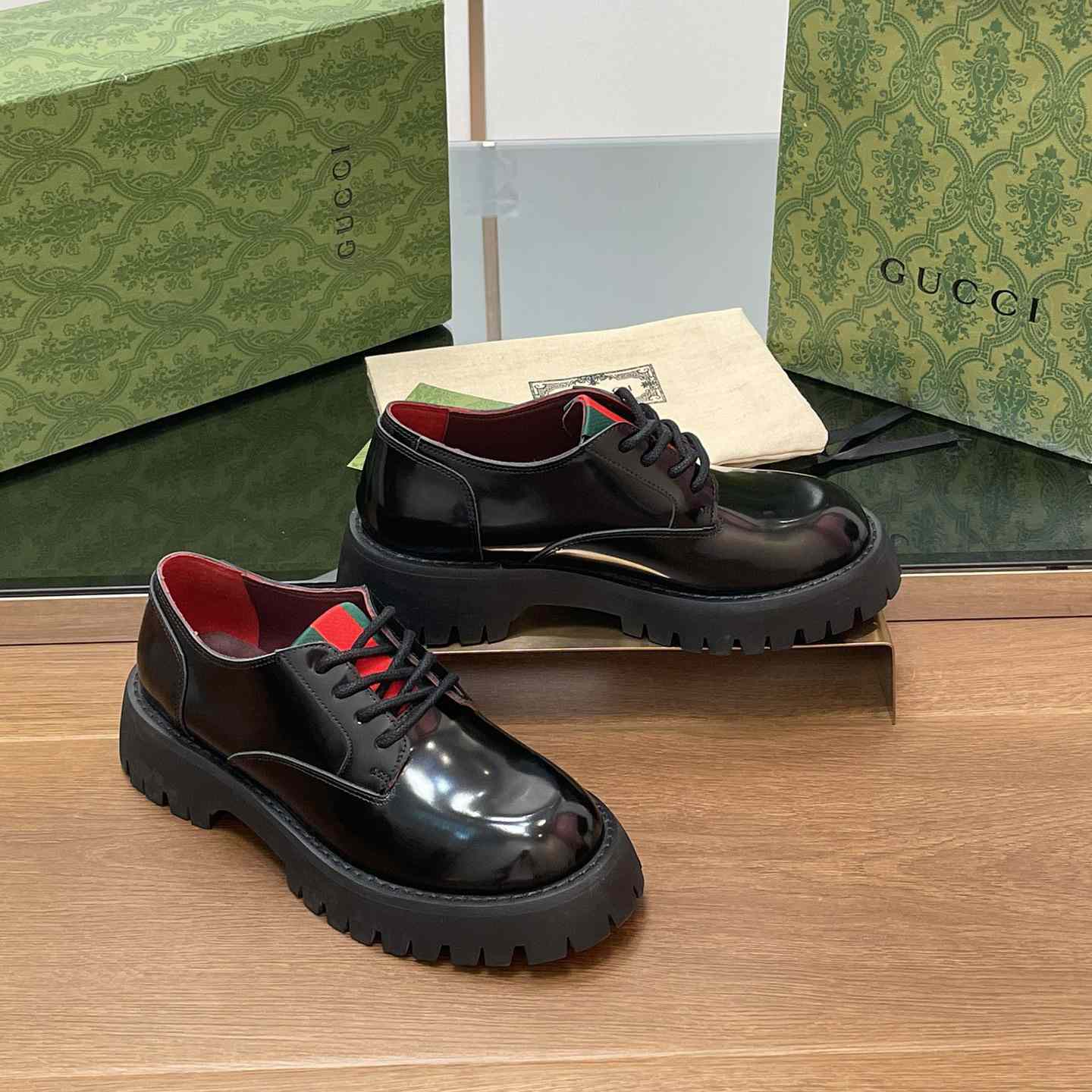 Gucci Women's Lace-up With Web - PerfectKickZ