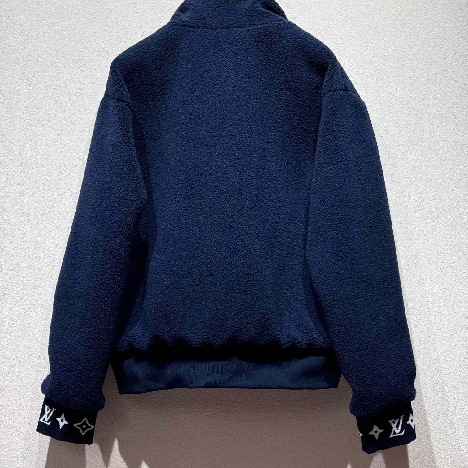 Louis Vuitton Leather Patch Fleece Blouson   1AGLXN - PerfectKickZ
