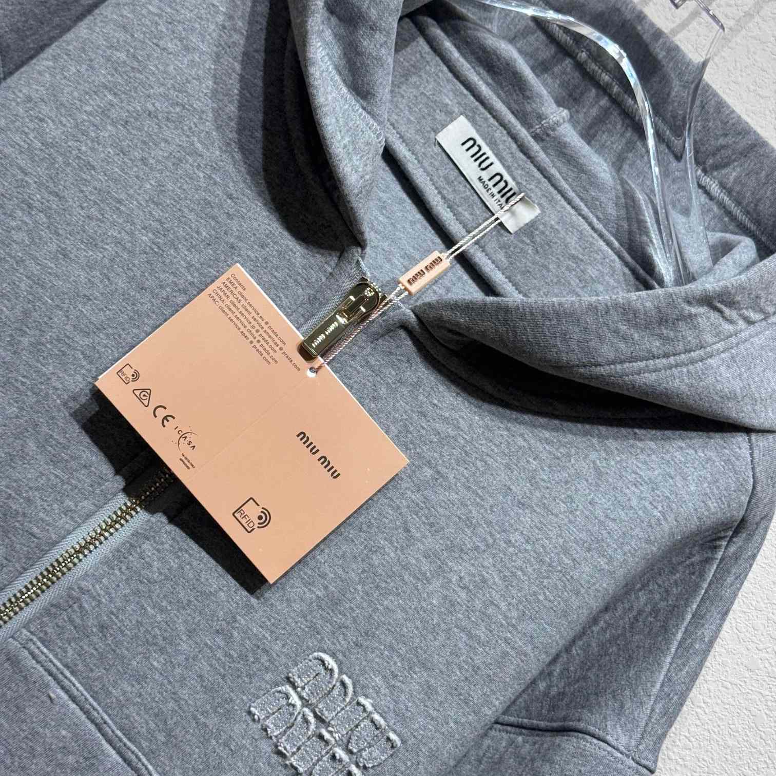 Miu Miu Cotton Zip-Up Hoodie - PerfectKickZ