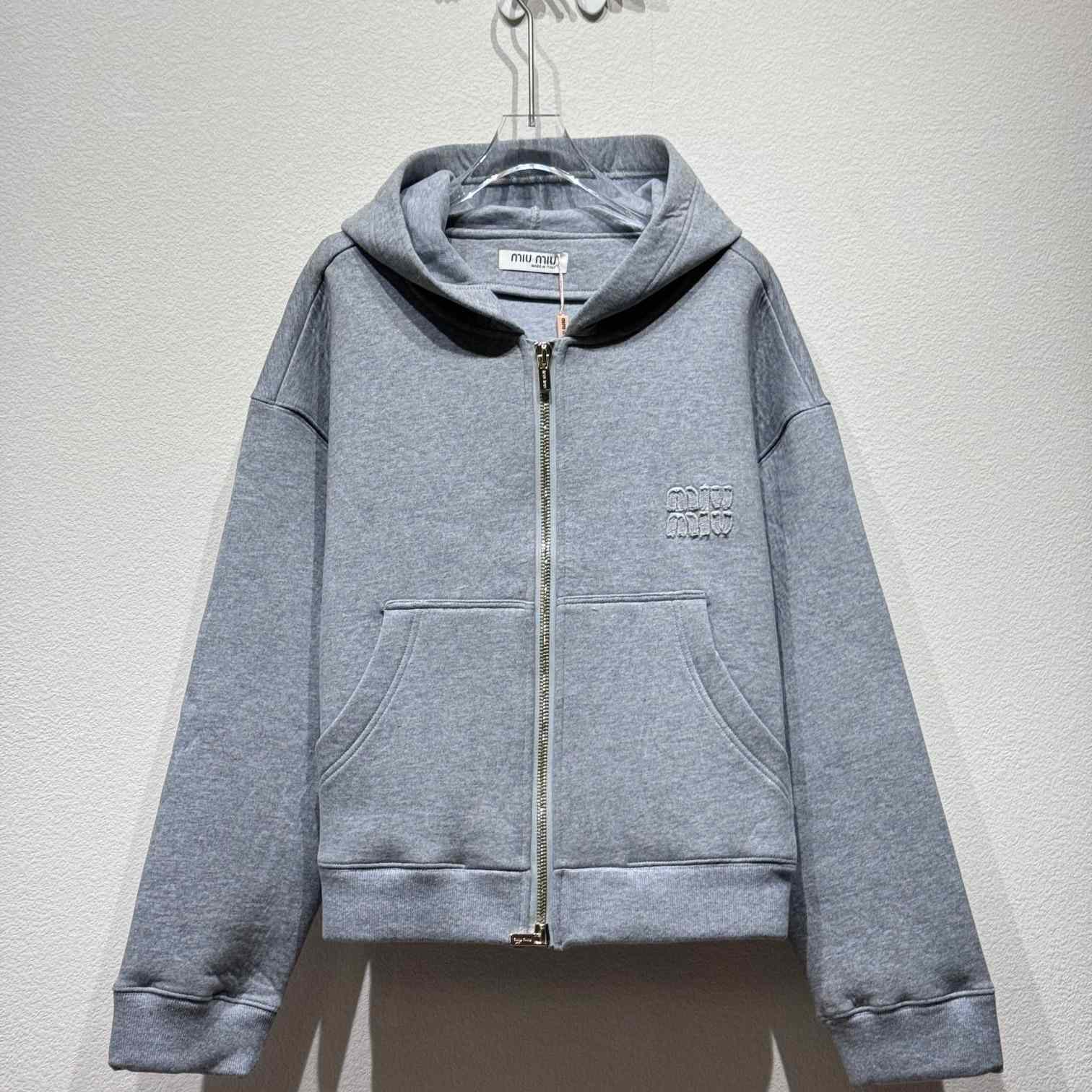 Miu Miu Cotton Zip-Up Hoodie - PerfectKickZ