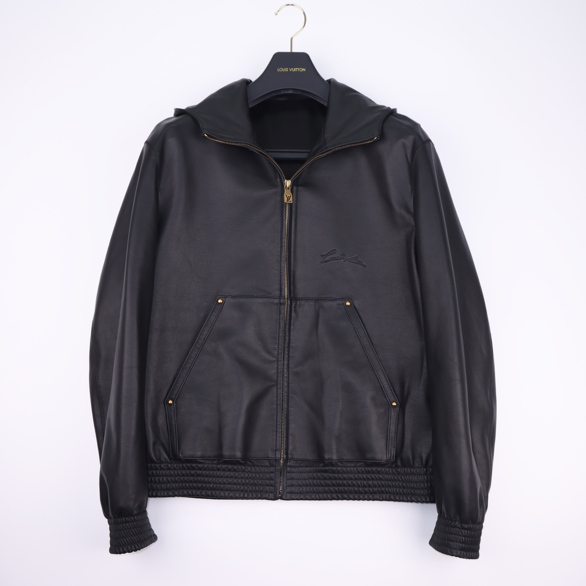Louis Vuitton Zipped Leather Hoodie   1AFQP6 - PerfectKickZ