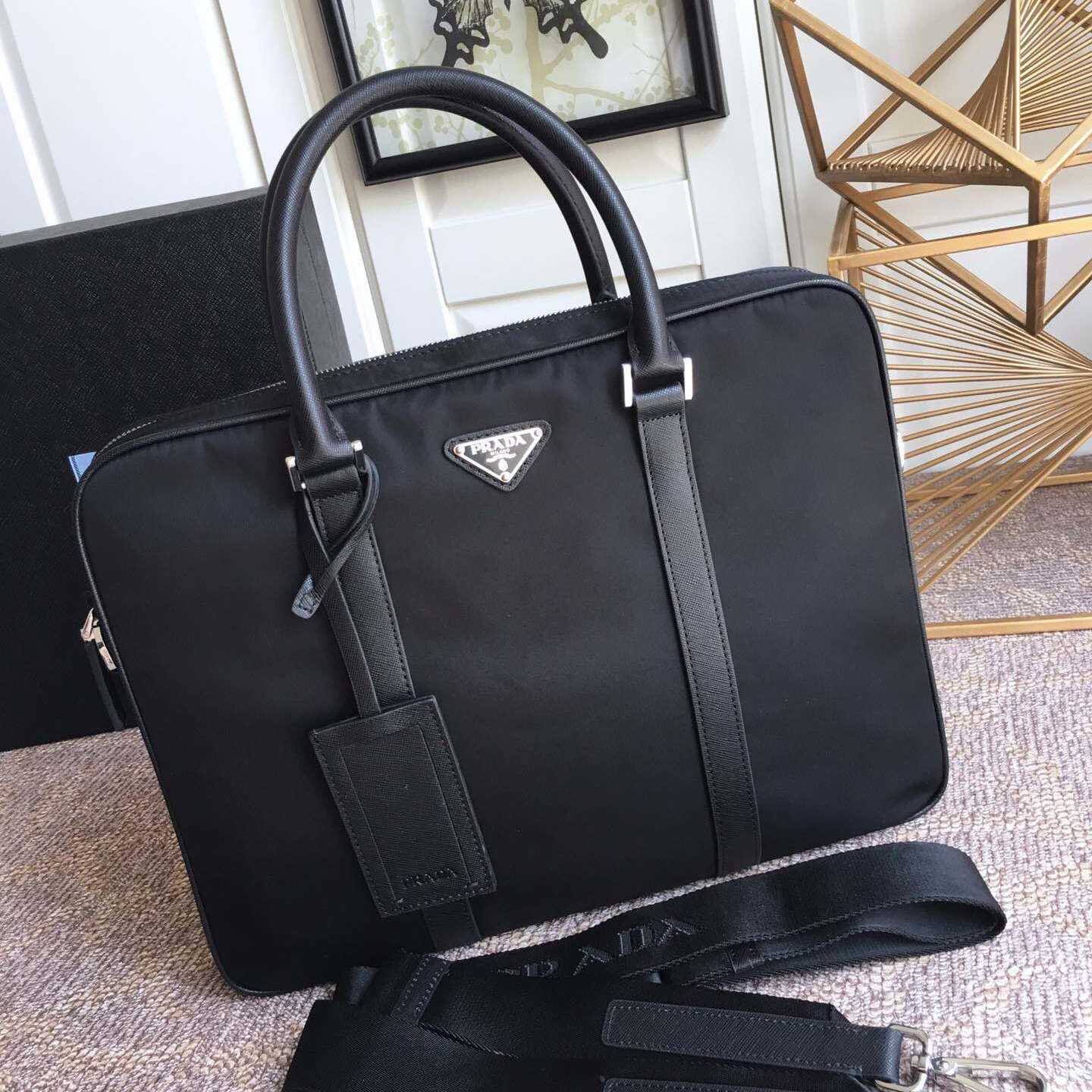 Prada Nylon Slim Briefcase Work Bag (36*28*6.5cm) - PerfectKickZ