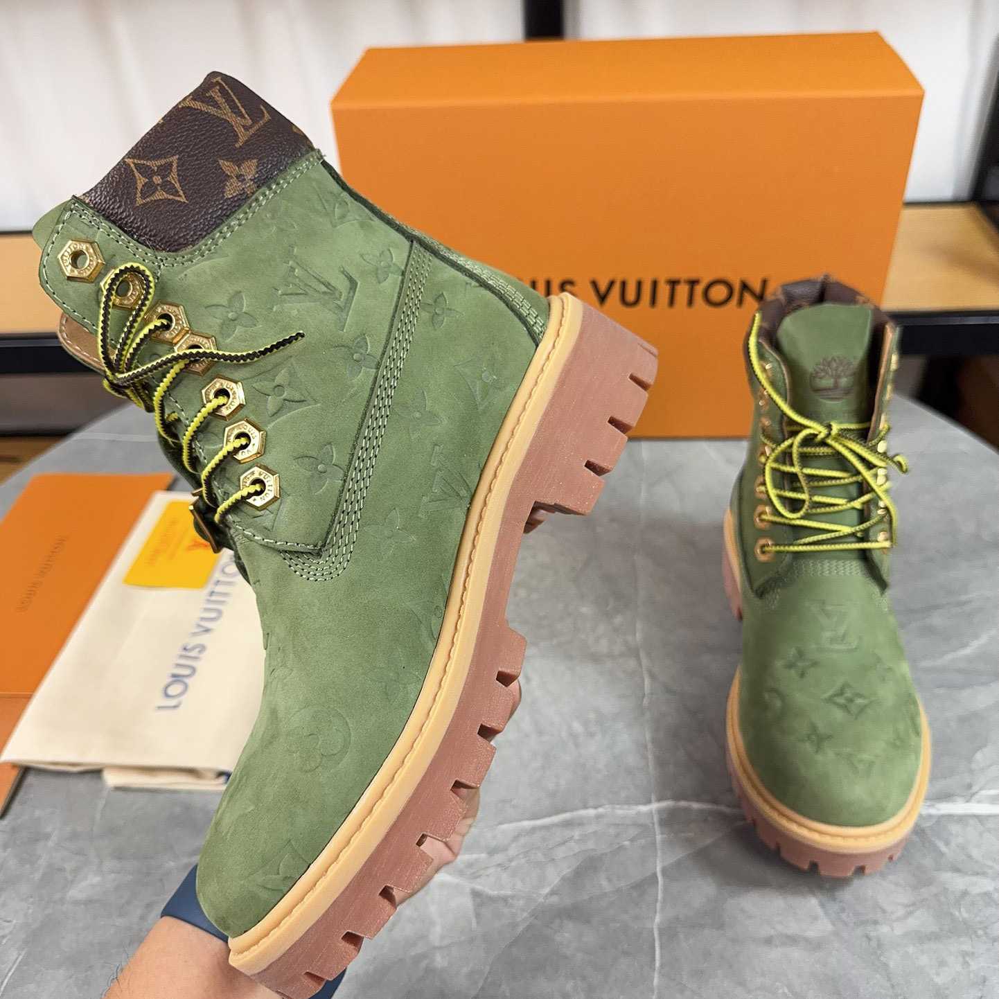 Louis Vuitton x Timberland Monogram Ankle Boot - PerfectKickZ
