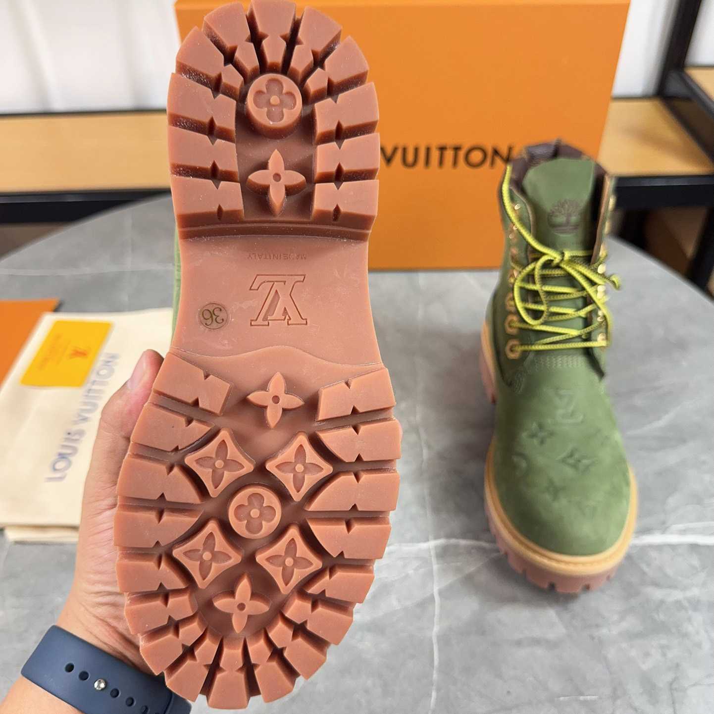 Louis Vuitton x Timberland Monogram Ankle Boot - PerfectKickZ