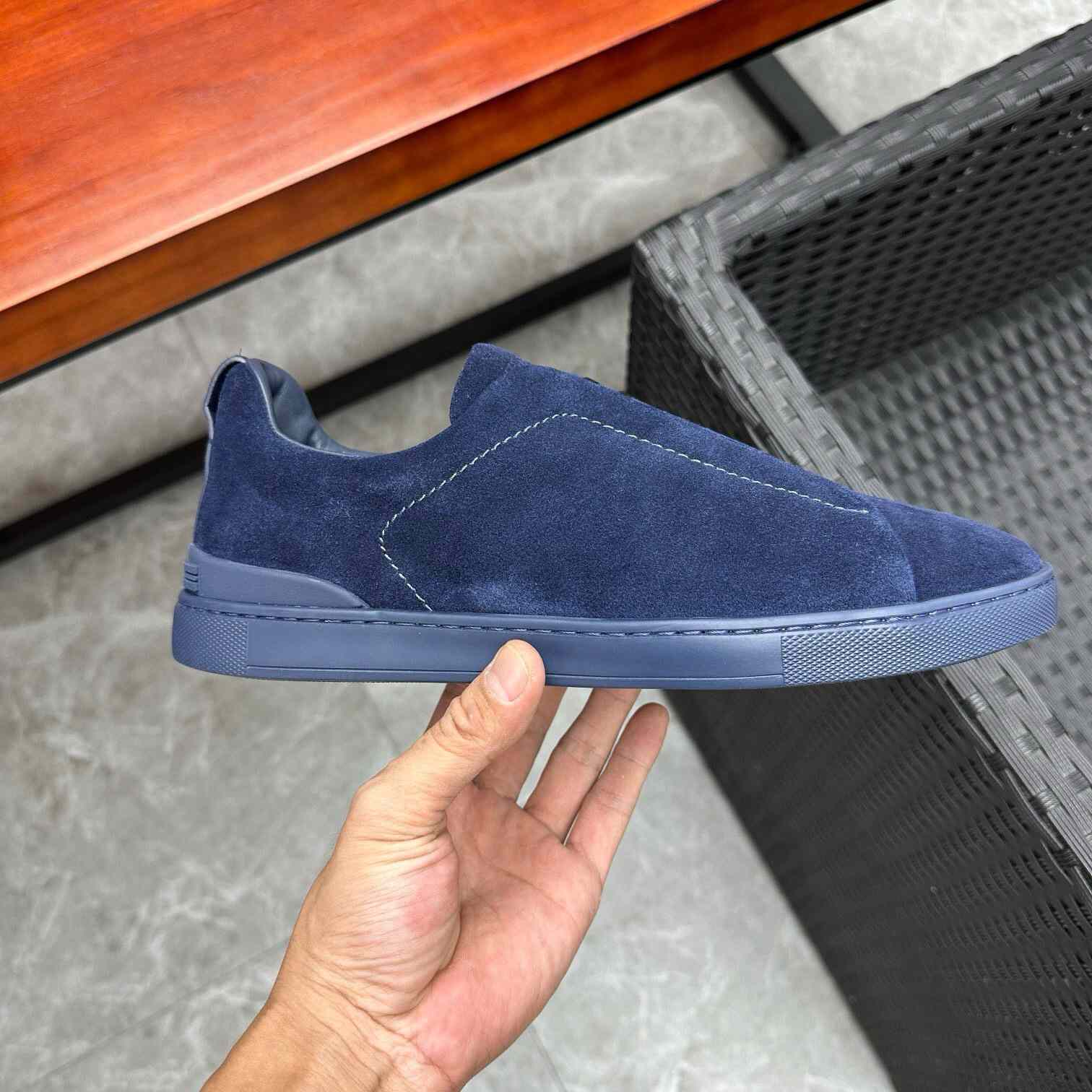 Zegna Suede Triple Stitch™ Sneakers - PerfectKickZ